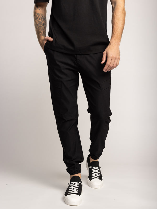 CARGO WOVEN PANTS Black / 48