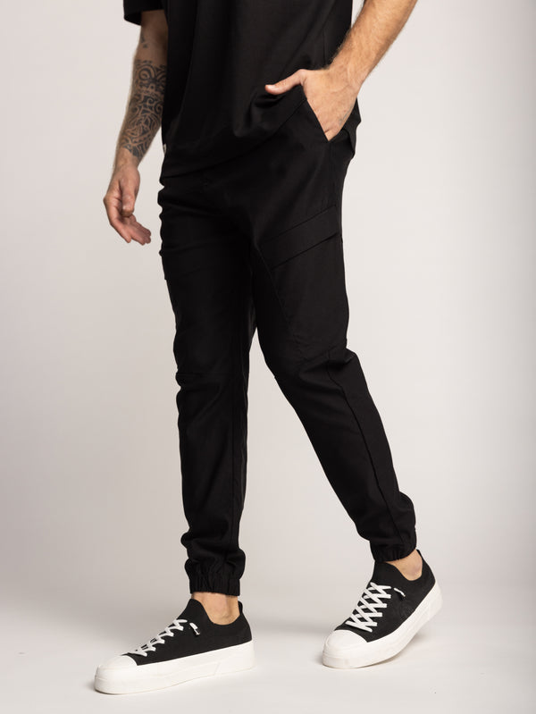 CARGO WOVEN PANTS Black / 48