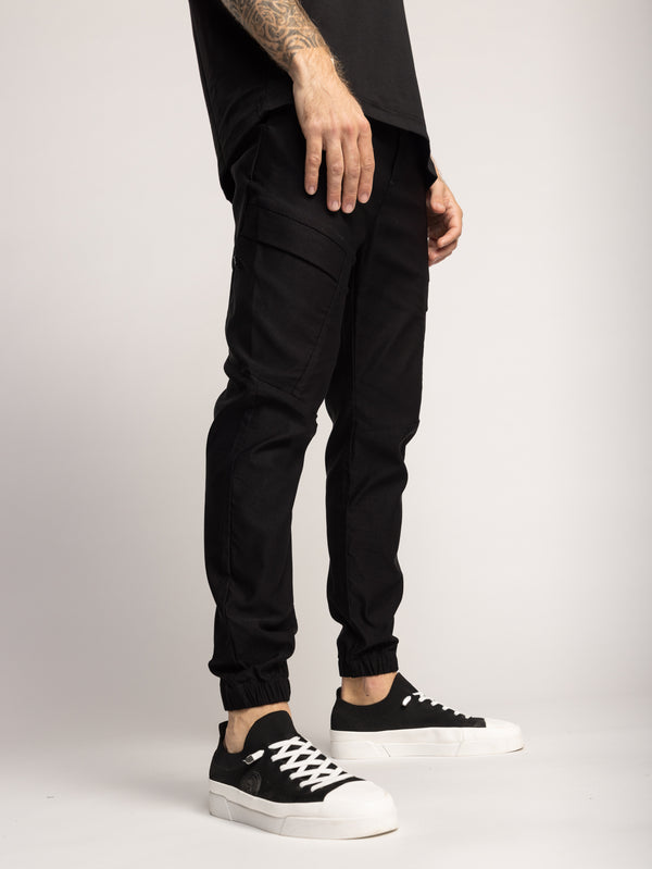 CARGO WOVEN PANTS Black / 48