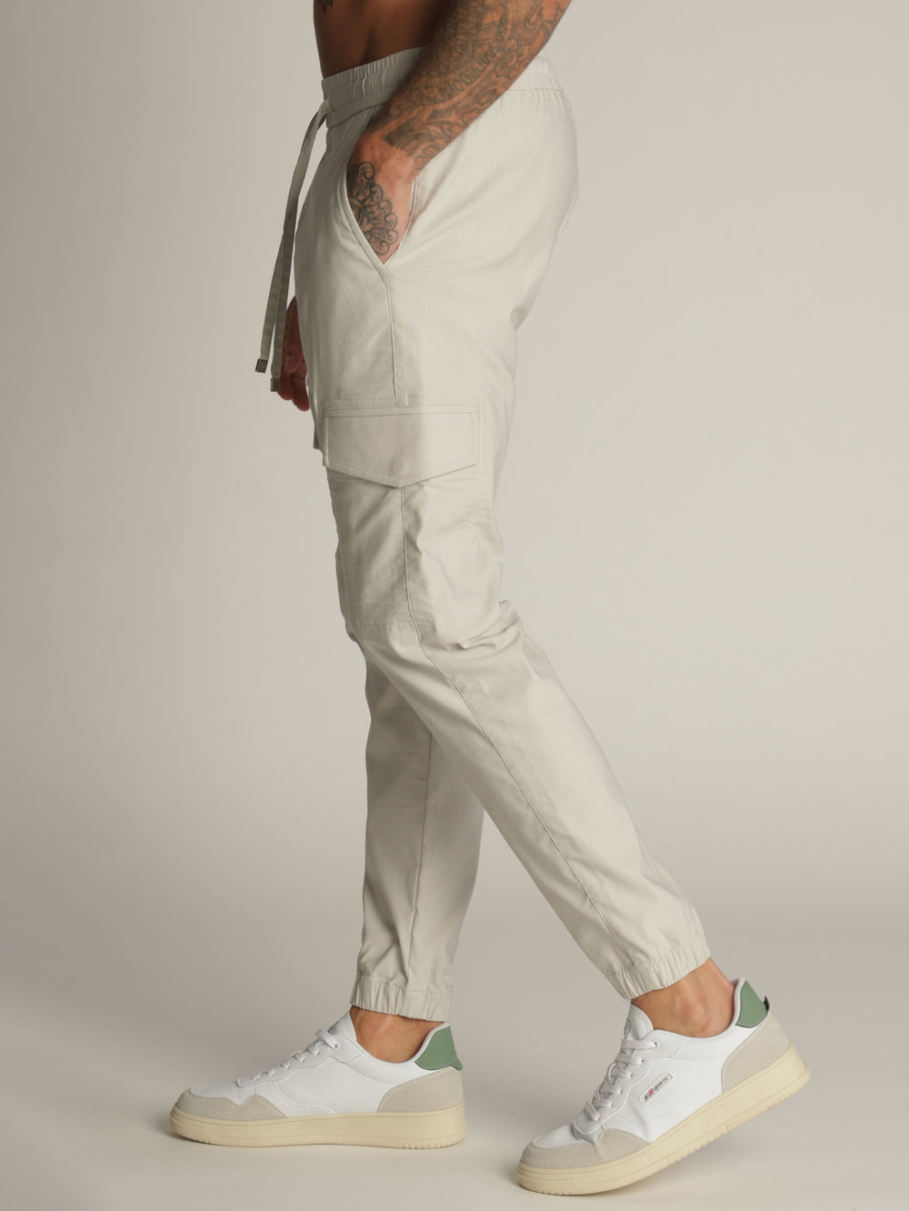 CARGO WOVEN PANTS Light Gray / 48
