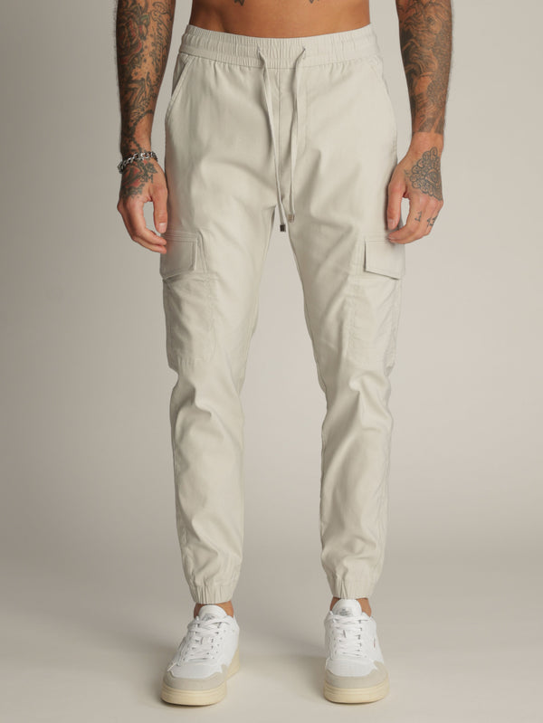 CARGO WOVEN PANTS Light Gray / 48