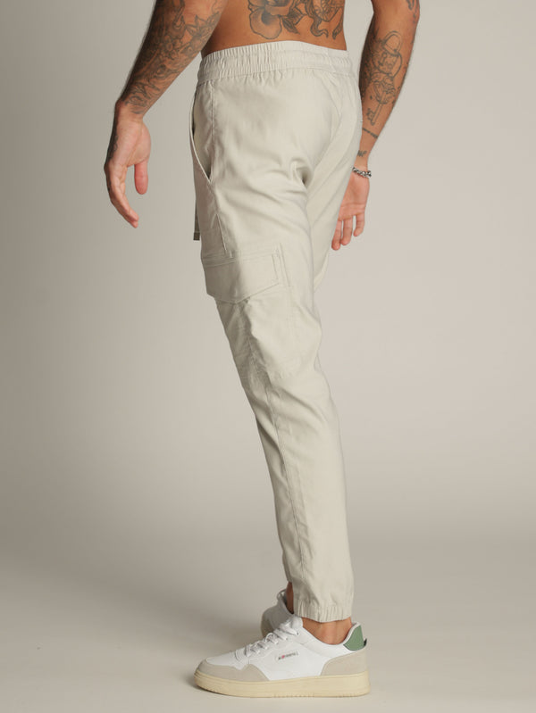 CARGO WOVEN PANTS Light Gray / 48
