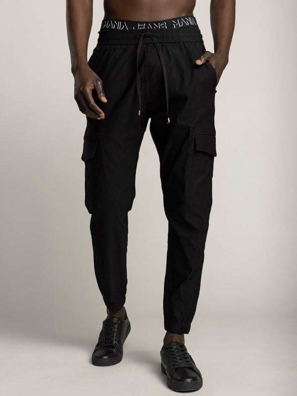 CARGO WOVEN PANTS Black / 48
