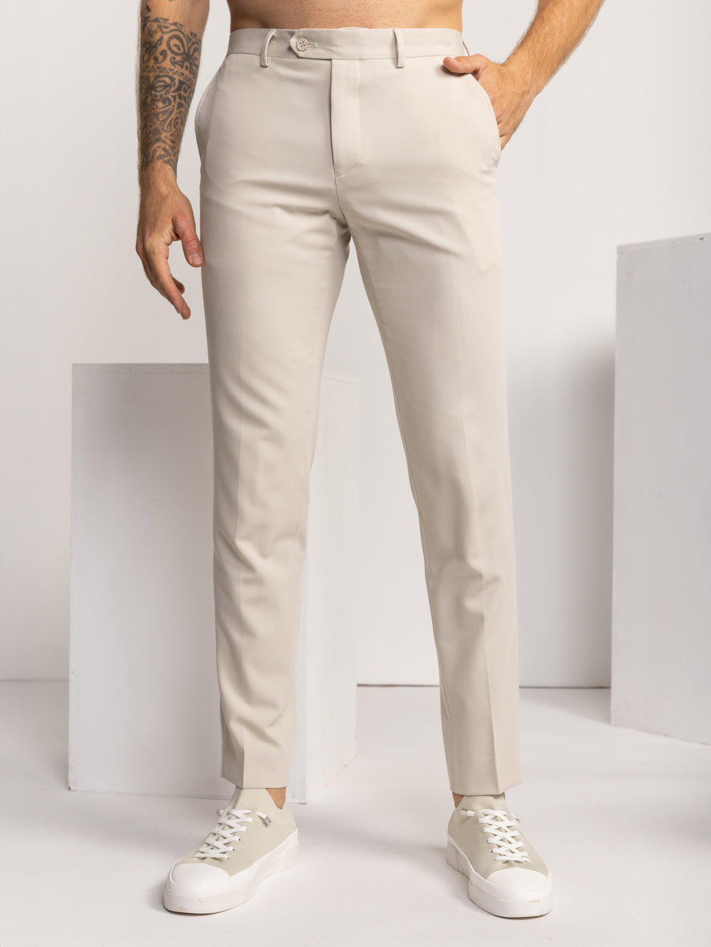 FASHION SUIT PANTS Stone / 48