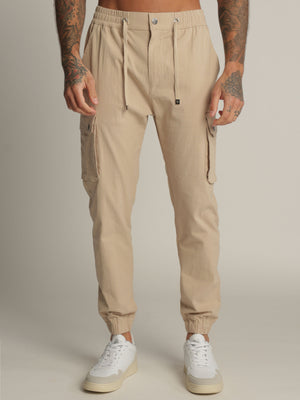 CARGO WOVEN PANTS Stone / 48