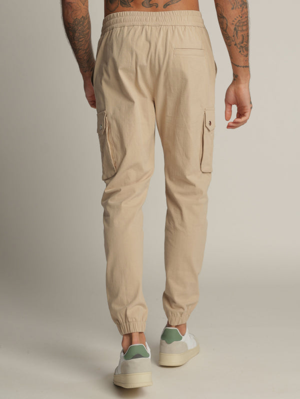 CARGO WOVEN PANTS Stone / 48