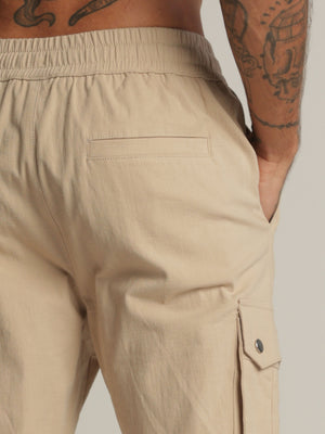 CARGO WOVEN PANTS Stone / 48