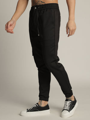 CARGO WOVEN PANTS Black / 48