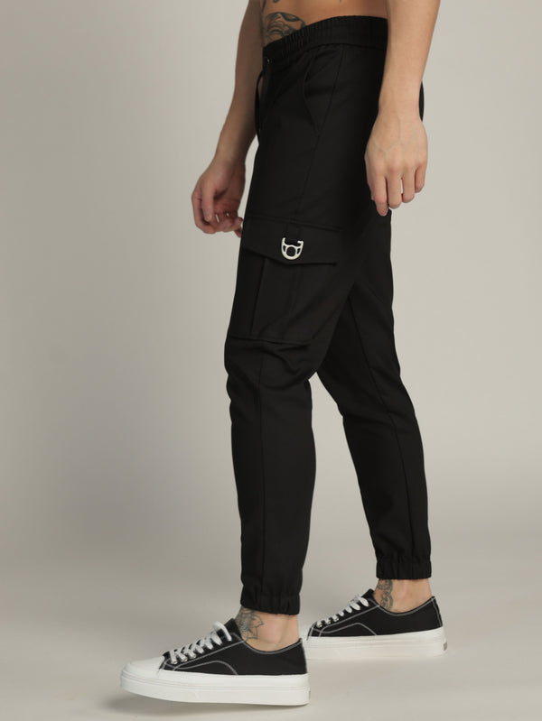 CARGO WOVEN PANTS Black / 48