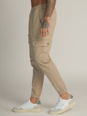 CARGO WOVEN PANTS Beige / 48