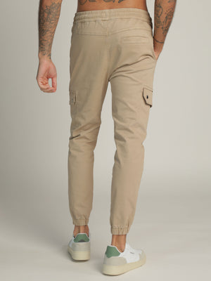 CARGO WOVEN PANTS Beige / 48