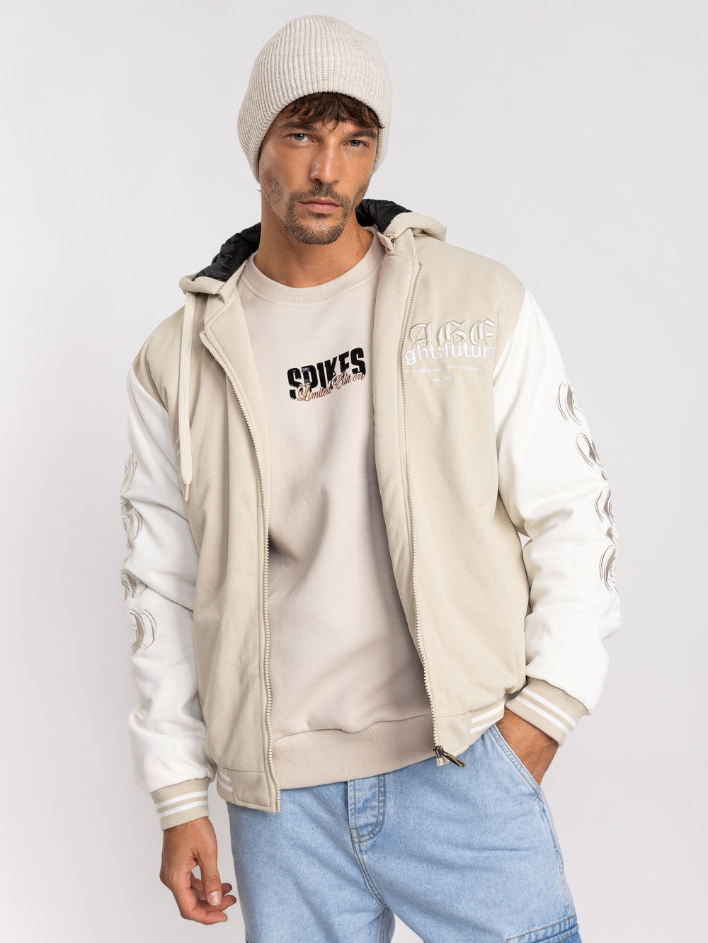 BOMBER JACKET Beige / XXL