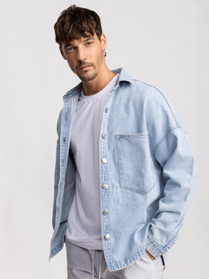 OVER SHIRT JACKET Light Blue / XXL