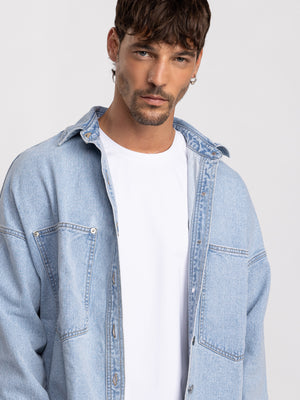 OVER SHIRT JACKET Light Blue / XXL