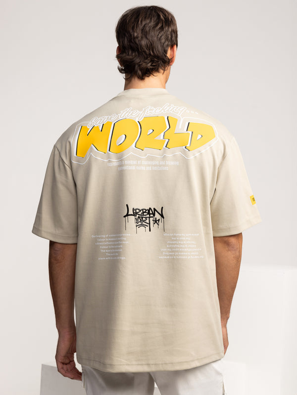 T-SHIRT OVER SIZE Beige / XXL