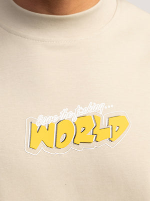 T-SHIRT OVER SIZE Beige / XXL