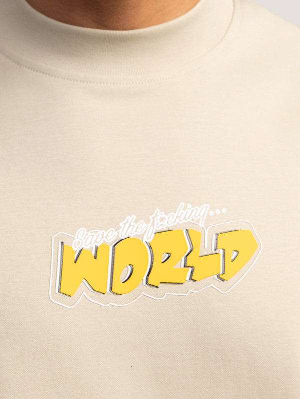 T-SHIRT OVER SIZE Beige / XXL