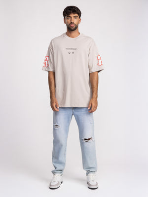 T-SHIRT OVER SIZE Stone / XXL