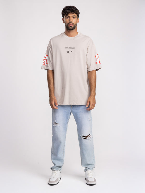 T-SHIRT OVER SIZE Stone / XXL
