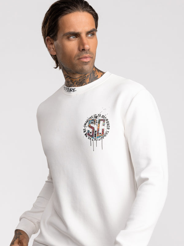 FASHION SWEATSHIRT White / XXL