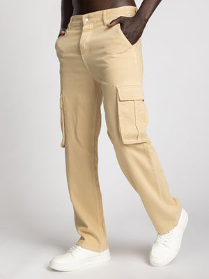 CARGO WOVEN PANTS Beige / 48