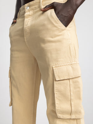 CARGO WOVEN PANTS Beige / 48
