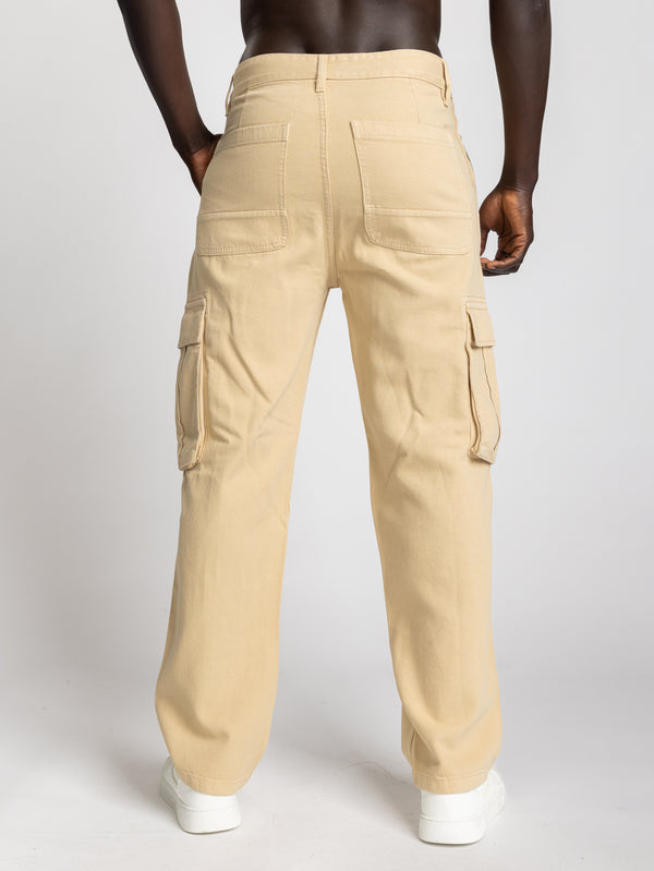 CARGO WOVEN PANTS Beige / 48