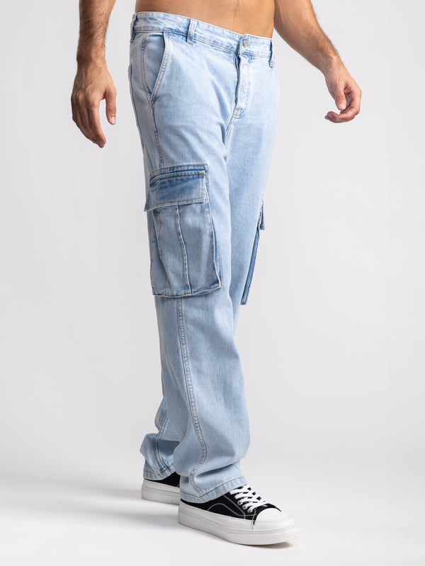 CARGO WOVEN PANTS Blue / 48