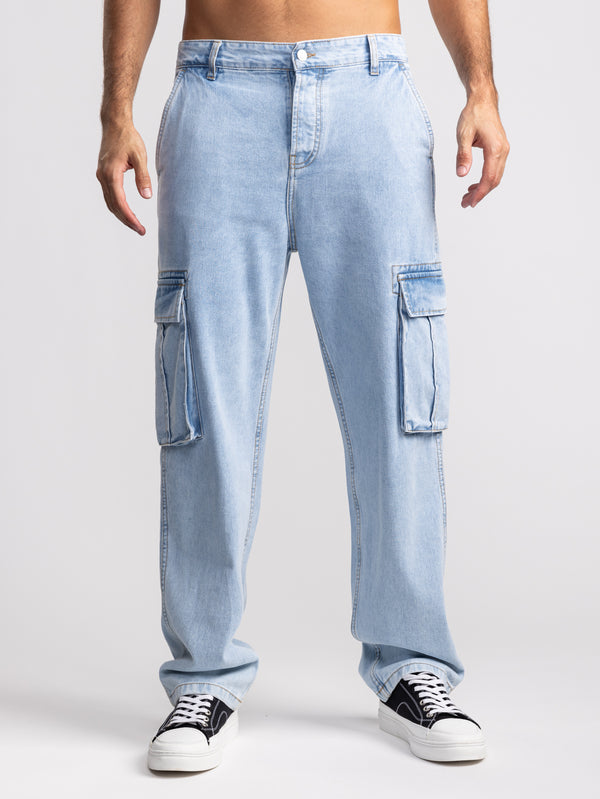 CARGO WOVEN PANTS Blue / 48