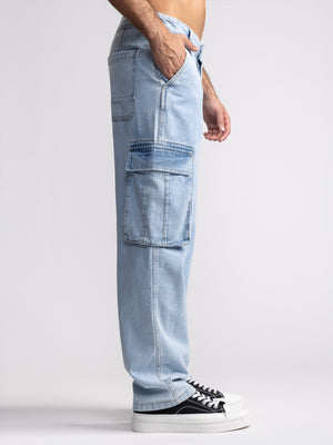 CARGO WOVEN PANTS Blue / 48