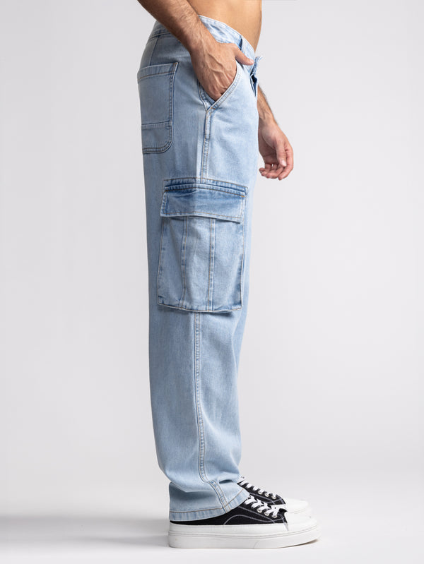 CARGO WOVEN PANTS Blue / 48