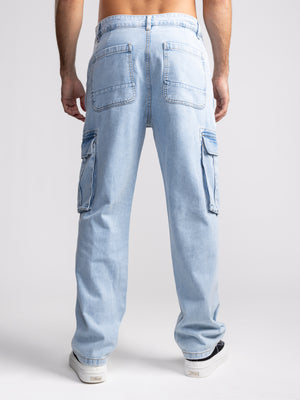 CARGO WOVEN PANTS Blue / 48