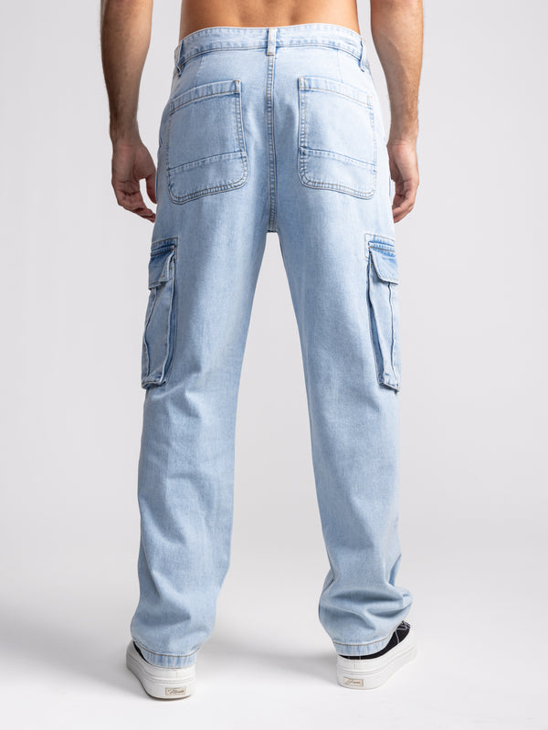 CARGO WOVEN PANTS Blue / 48