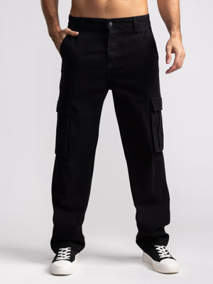 CARGO WOVEN PANTS Black / 48
