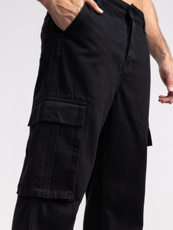 CARGO WOVEN PANTS Black / 48