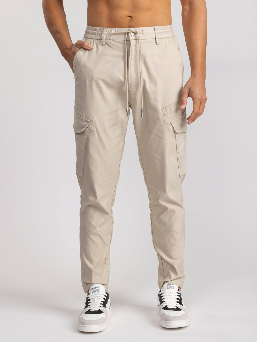 CARGO WOVEN PANTS Beige / 48