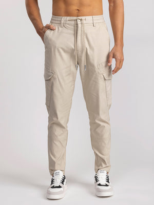 CARGO WOVEN PANTS Beige / 48