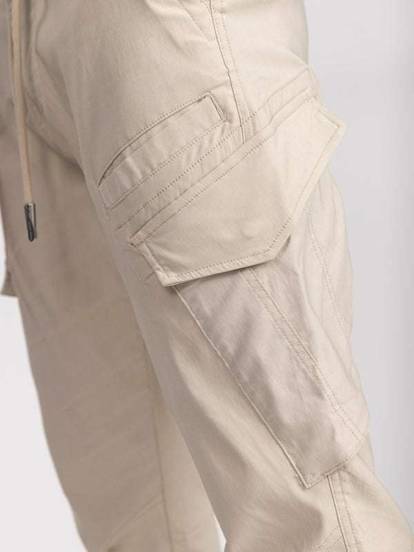 CARGO WOVEN PANTS Beige / 48