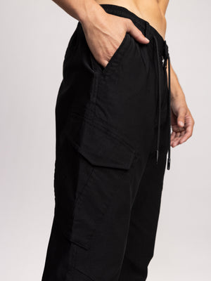 CARGO WOVEN PANTS Black / 48