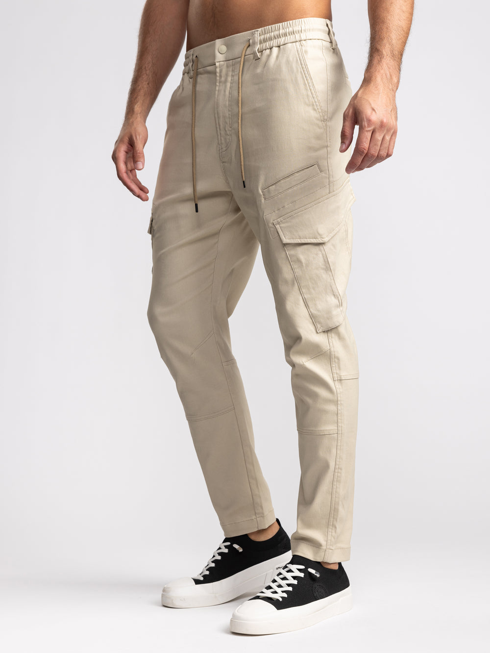 CARGO WOVEN PANTS Beige / 48