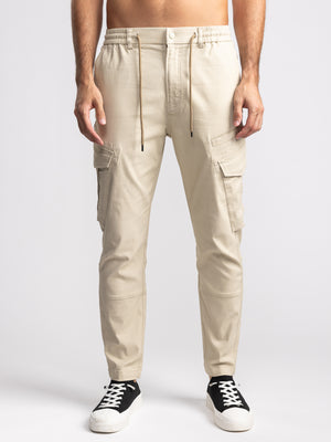CARGO WOVEN PANTS Beige / 48