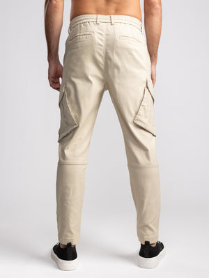 CARGO WOVEN PANTS Beige / 48