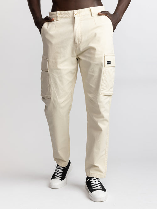 CARGO WOVEN PANTS Stone / 48