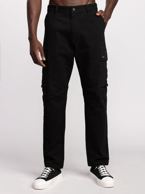 CARGO WOVEN PANTS Black / 48