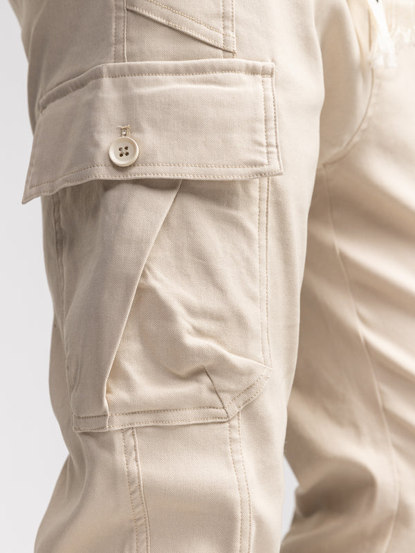 CARGO WOVEN PANTS Beige / 48