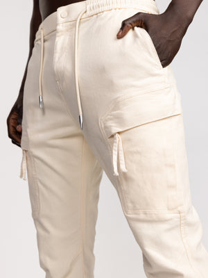 CARGO WOVEN PANTS Stone / 48
