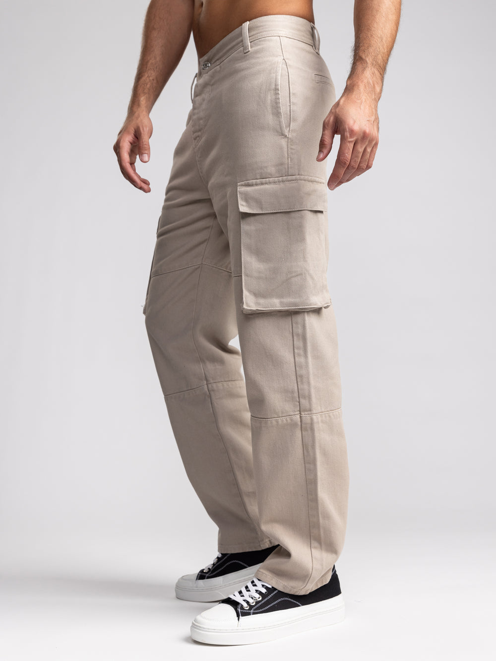 CARGO WOVEN PANTS Camel / 48
