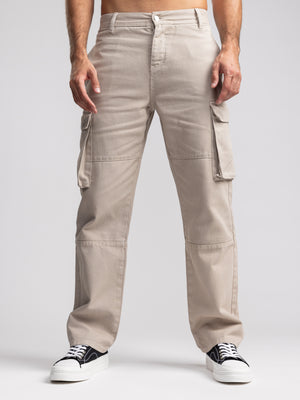 CARGO WOVEN PANTS Camel / 48