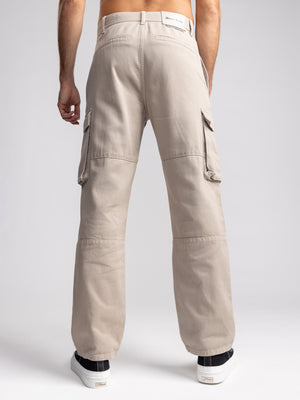 CARGO WOVEN PANTS Camel / 48