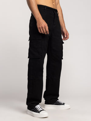 CARGO WOVEN PANTS Black / 48